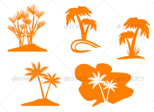 Set of palm trees - Decorative Vectors