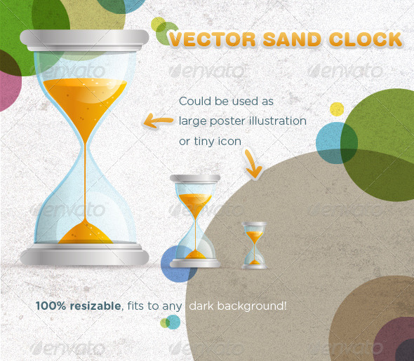 Vector Sand Clock Illustration - Man-made Objects Objects