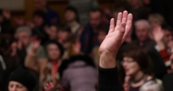 Hand Raised At Church Worship, Stock Footage | VideoHive