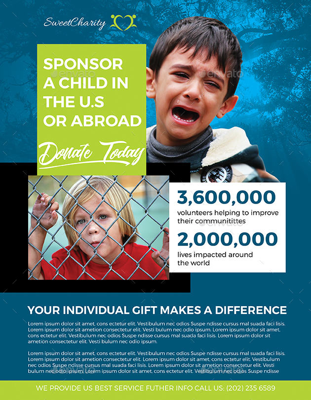 charity donation flyer by inddesigner graphicriver