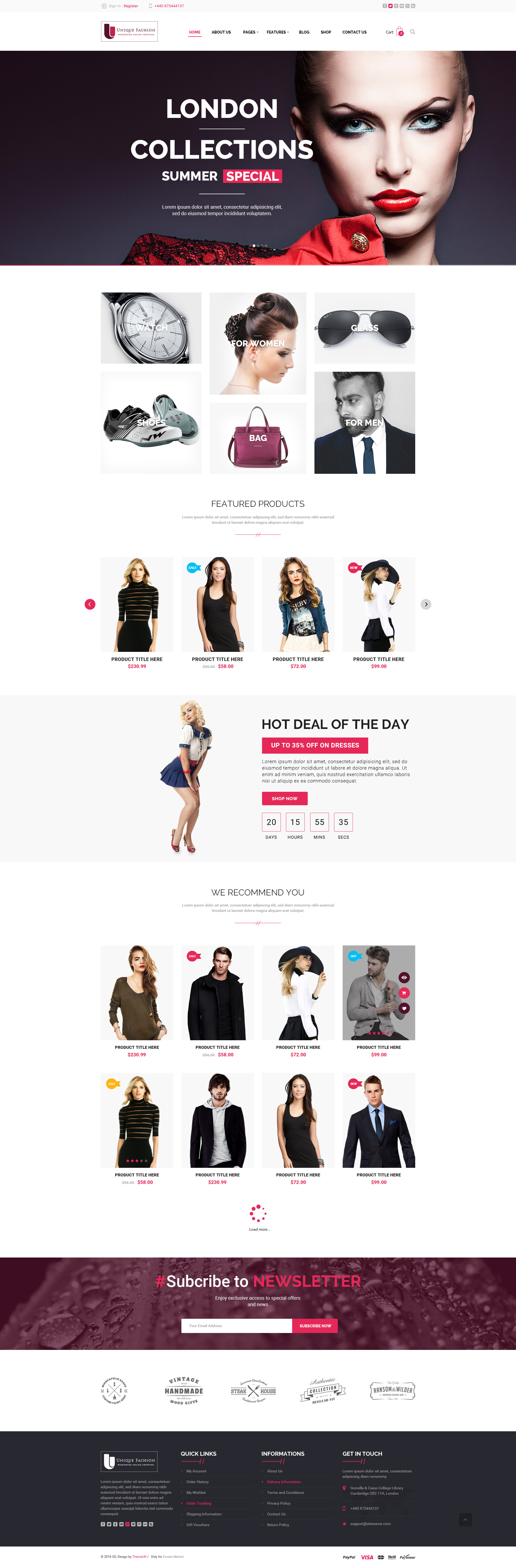 Unique Fashion - Ecommerce PSD Template by sajibdesigns | ThemeForest