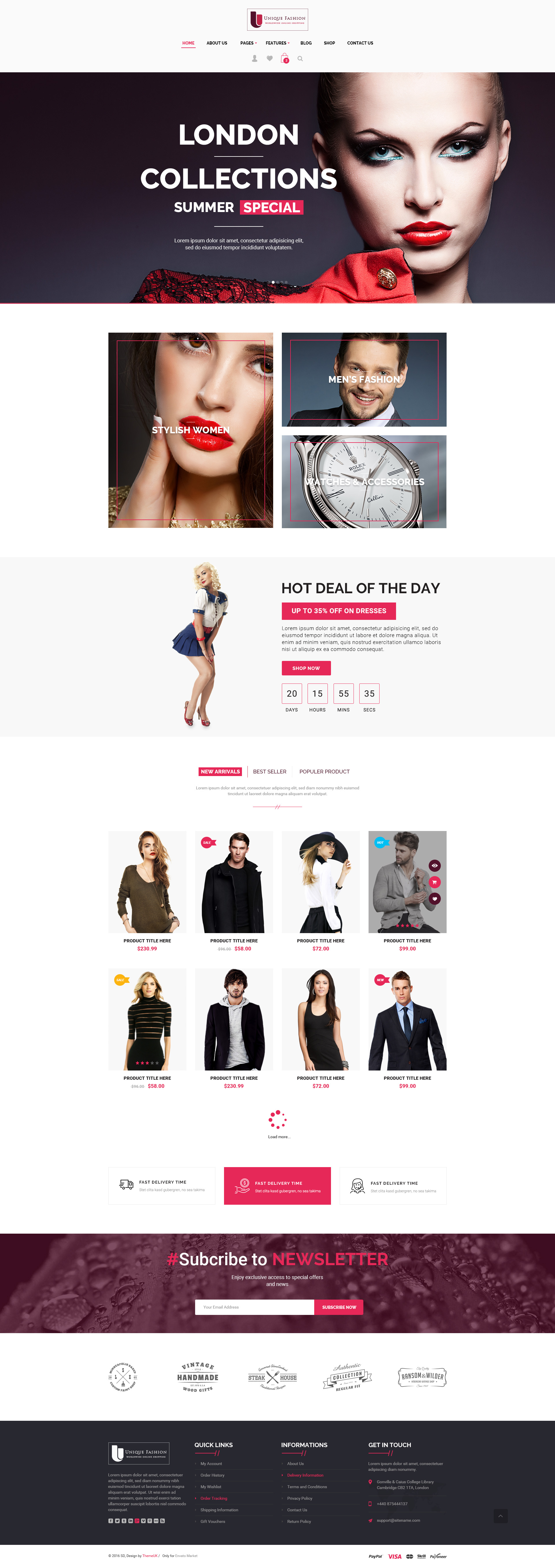 Unique Fashion - Ecommerce PSD Template by sajibdesigns | ThemeForest