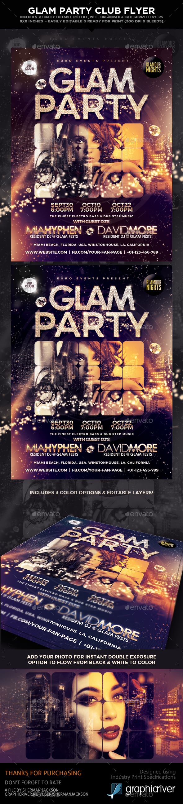 Glam Party Club Flyer - Clubs & Parties Events