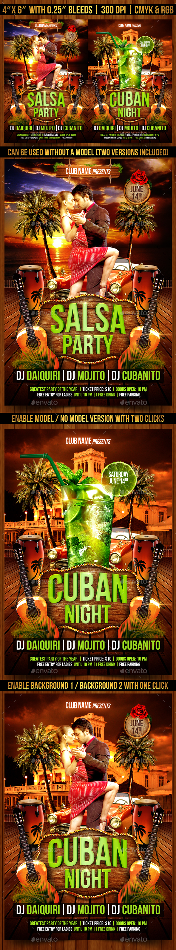 Salsa Party Flyer Template - Clubs & Parties Events