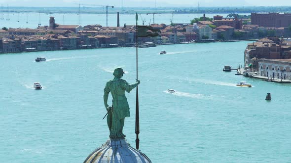 View From Top of San Giorgio Maggiore Cathedral at Grand Canal, Monument alt