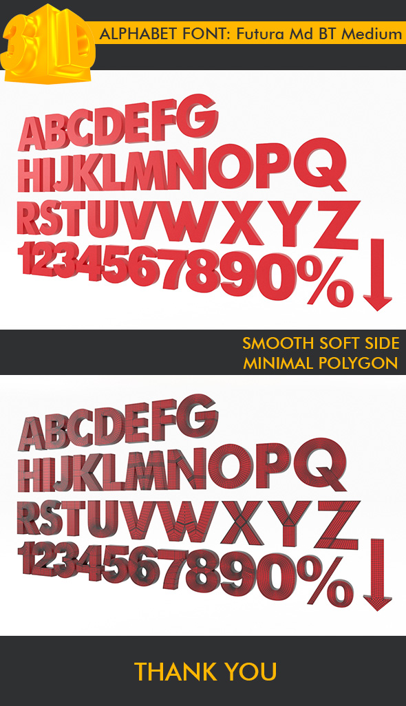 ALPHABET Font Futura - 3Docean 18040231