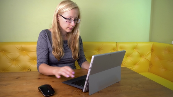 Woman Working With Laptop