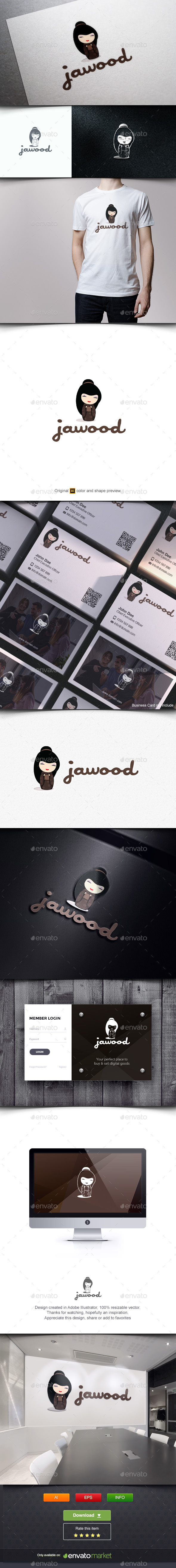 Japanese Doll Wood Crafts - Humans Logo Templates