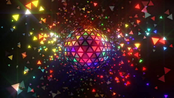 Neon Disco Ball Triangles