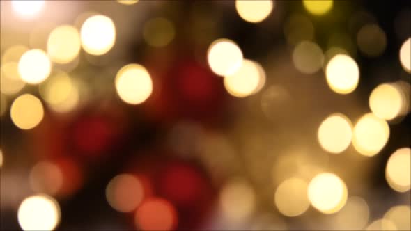 Christmas Lights Shimmering Abstract Golden Warm Circles Defocused