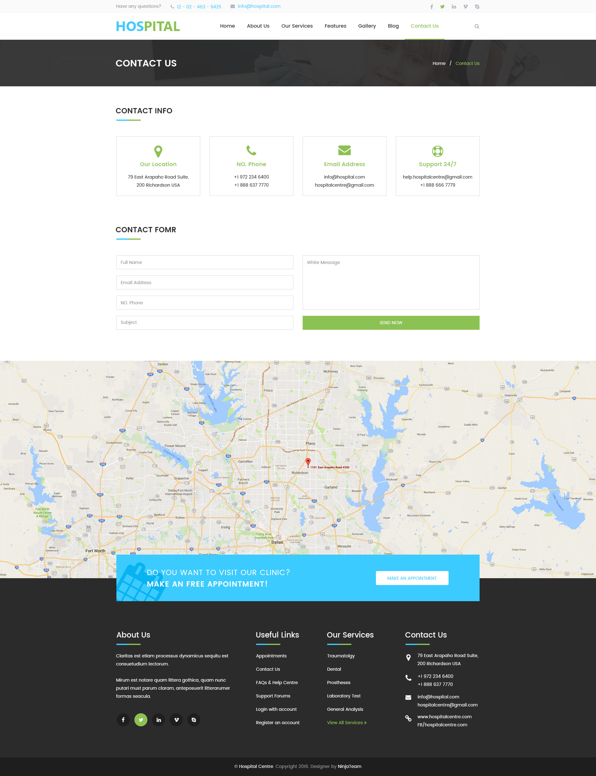 Hospital - Professional Hospital Services PSD Template by NinjaTeam