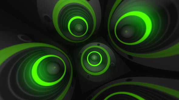 Neon Speaker Sound Waves VJ Loop