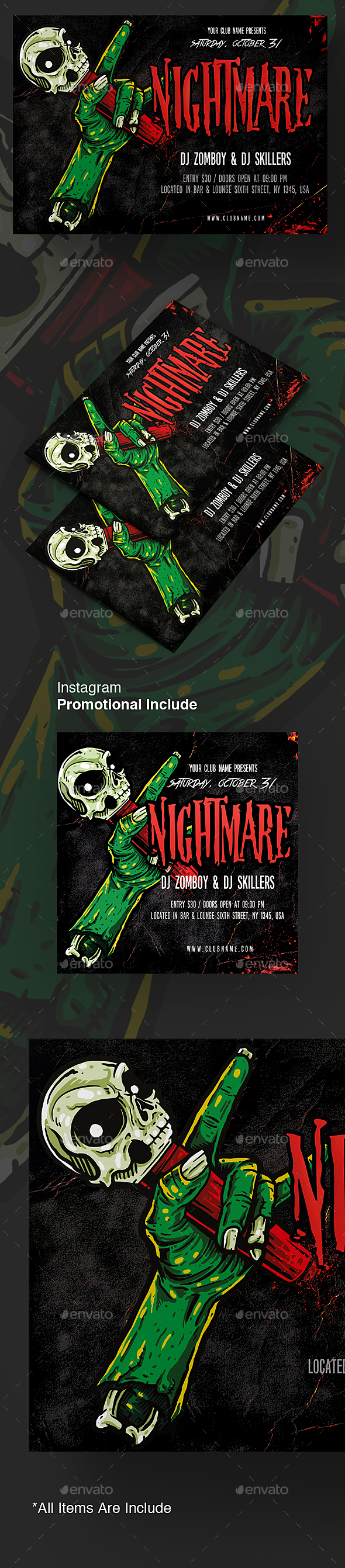 Nightmare Halloween Flyer Template - Holidays Events