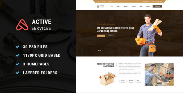 Active Service PSD - ThemeForest 18058983