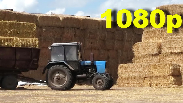 Tractor And Hay Bales alt