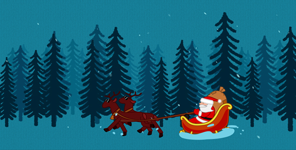 Santa Claus Driving Reindeer-sled