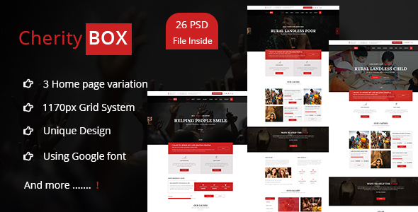 CherityBOX- CharityNonprofit PSD - ThemeForest 17785225