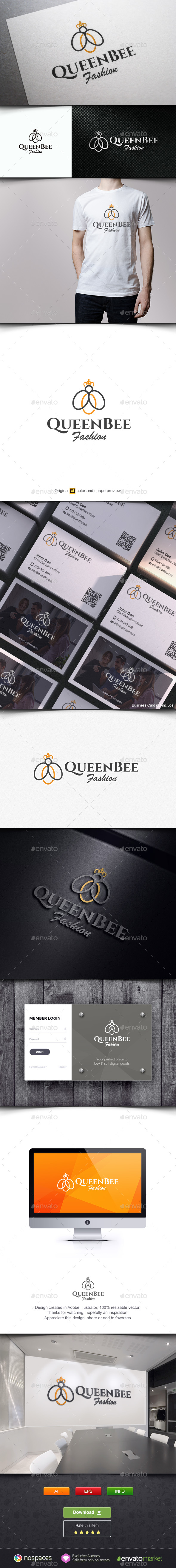 Queen Bee Fashion - Animals Logo Templates