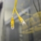 Two Yellow Ethernet Cable Hanging On The Server Rack - VideoHive Item for Sale