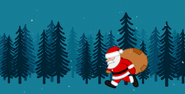 Santa Claus walking With Gift