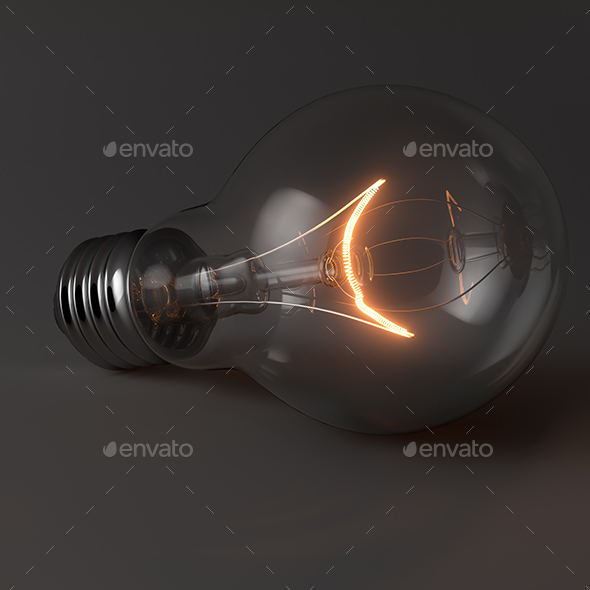 Light bulb with glow - Objects 3D Renders