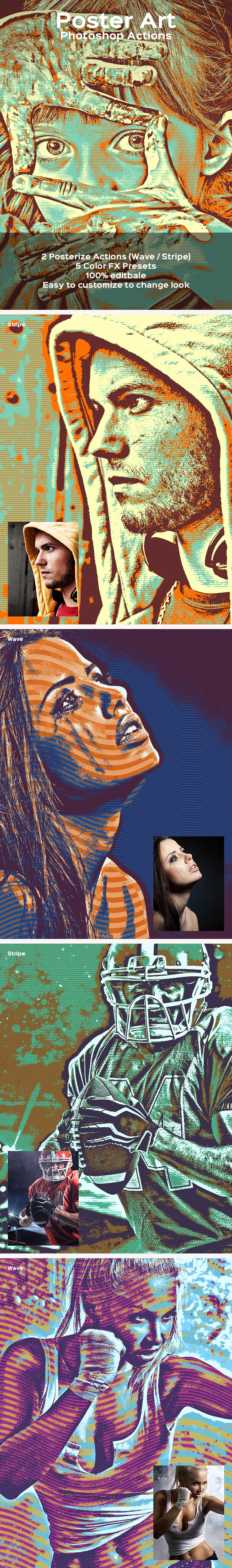 Poster Art - Photoshop Action - Photo Effects Actions