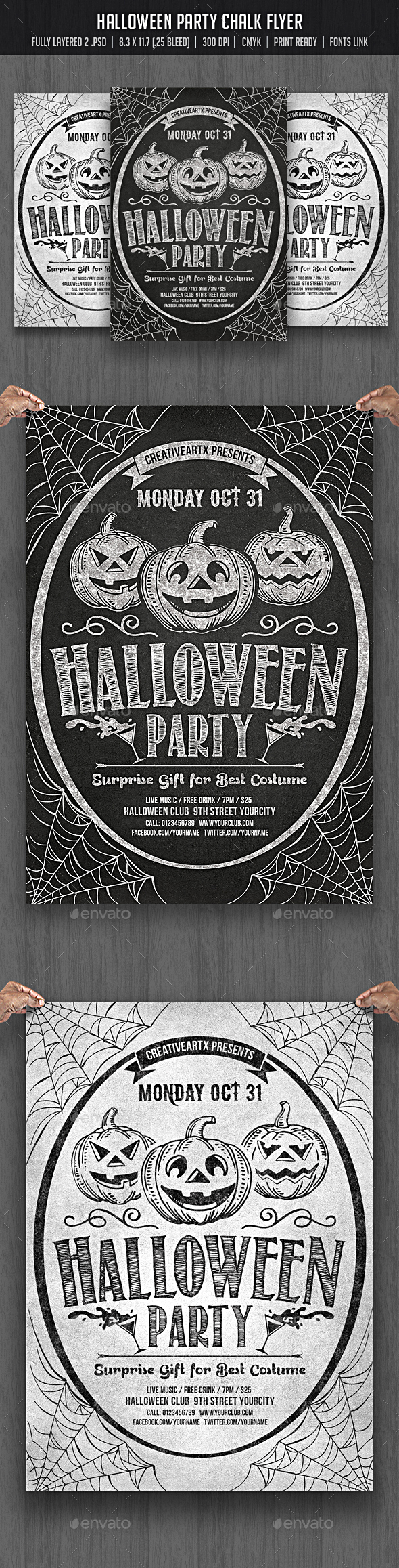 Halloween Party Chalk Flyer