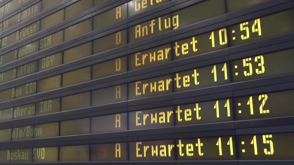 Timetable Digital Board At An Airport