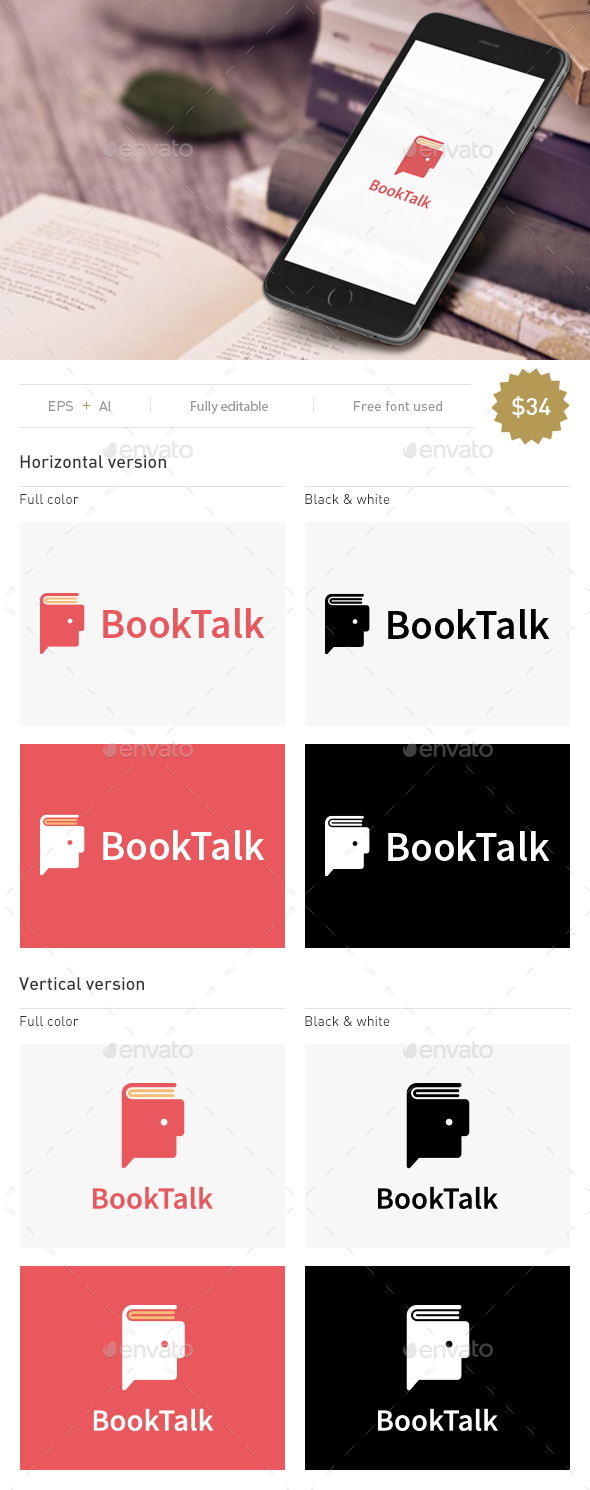 Book Talk - Objects Logo Templates