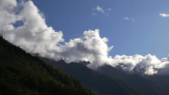 Mont blanc with clouds timelapse