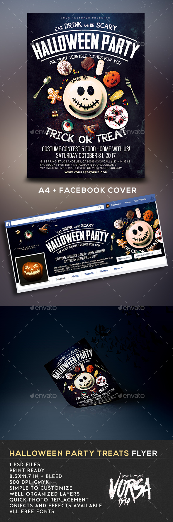 Halloween Party Treats Flyer