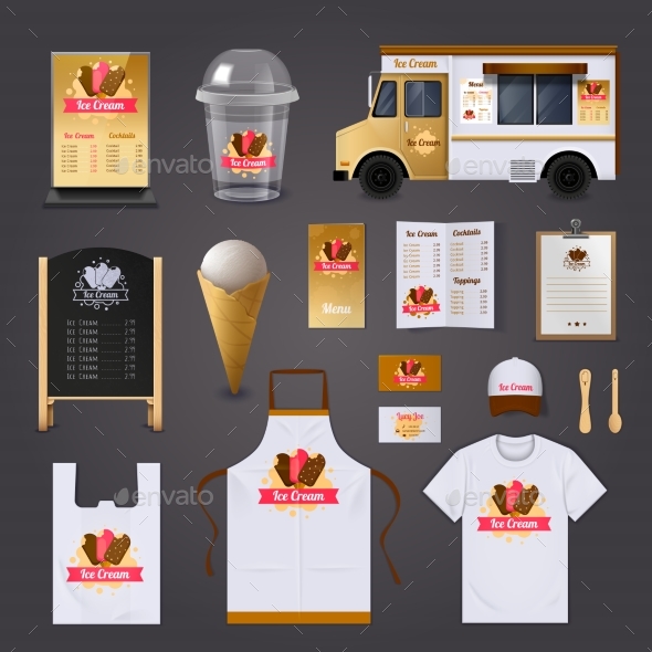 Ice Cream Selling Design Set