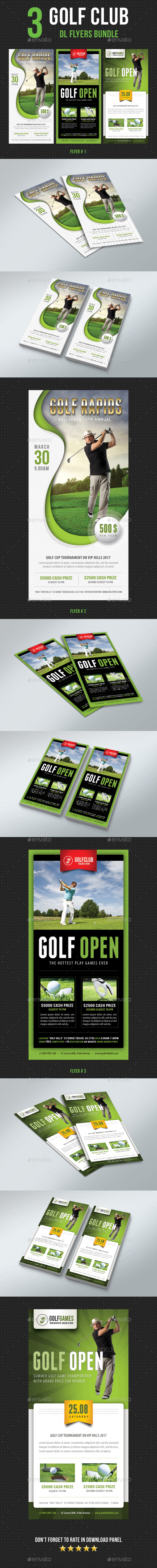 3 in 1 Golf Club DL Flyer Bundle V2 - Sports Events
