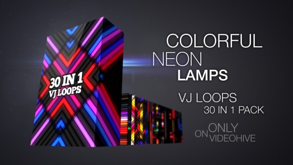Colorful Neon Lamps VJ Pack