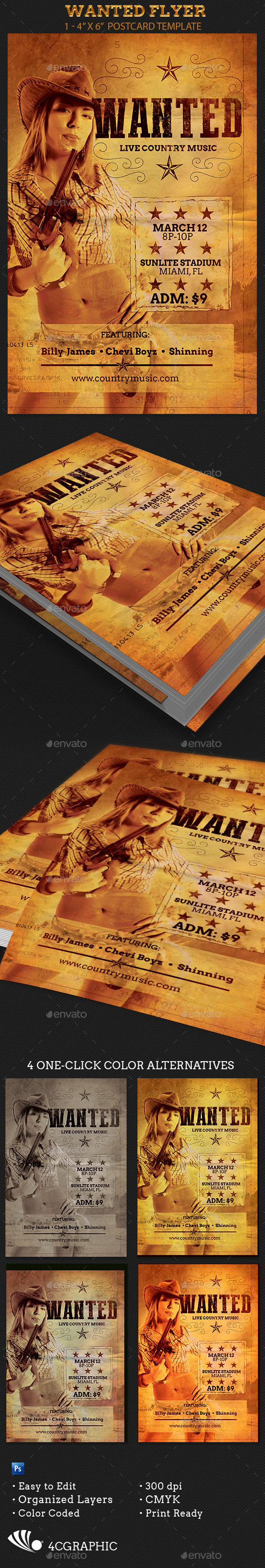 Wanted Flyer Template - Events Flyers