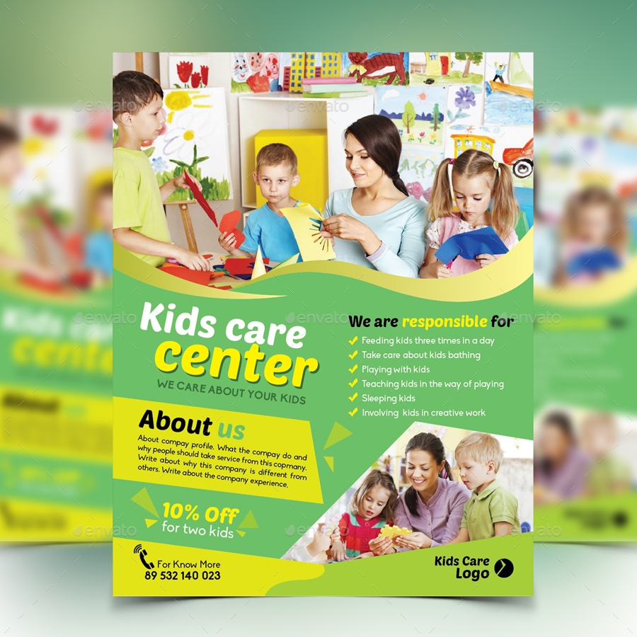 Kids Care Flyer, Print Templates | GraphicRiver