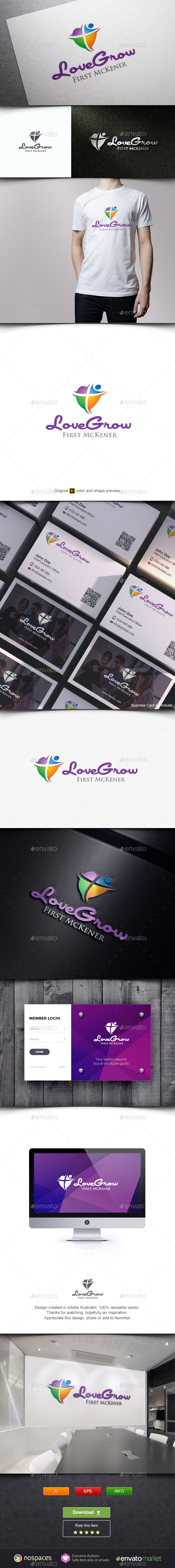 Love Grow - Humans Logo Templates