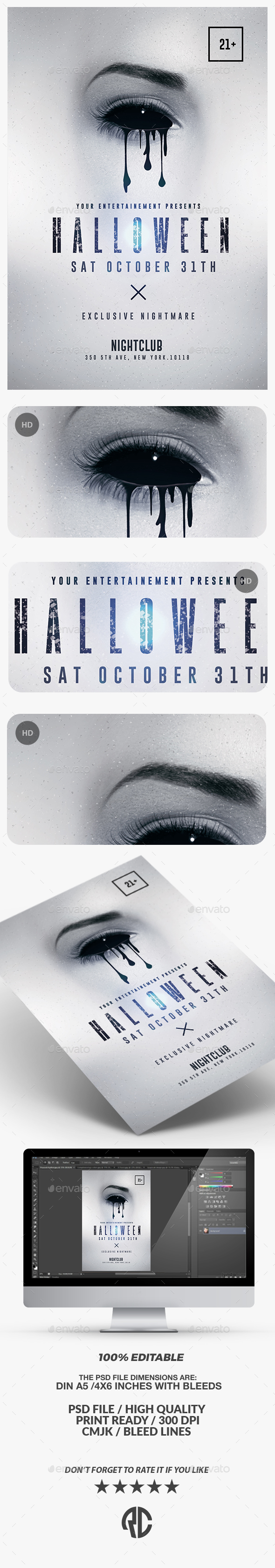 Halloween Minimalist Flyer Party