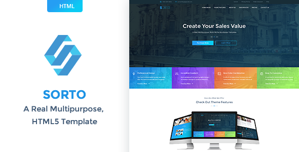 Sorto - Multipurpose HTML5 Template - Corporate Site Templates