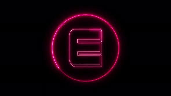 Glowing neon font. pink color glowing neon letter. Vd 476