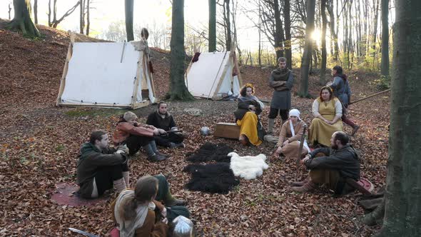 Vikings in their forest camp alt