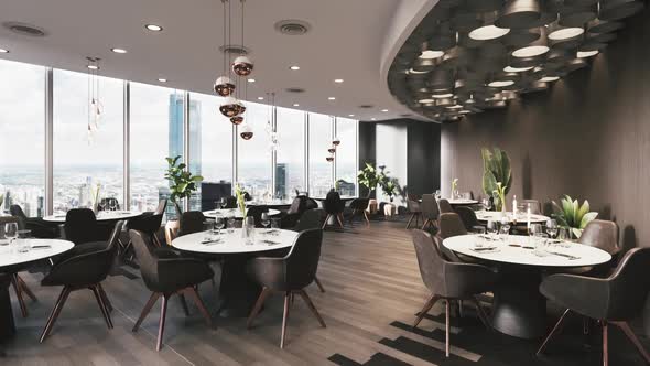 Restaurant Interior With Round Tables alt