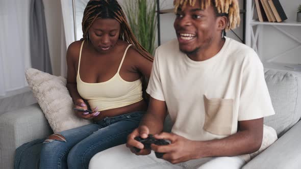 Couple Home Routine Different Hobby Music Game alt