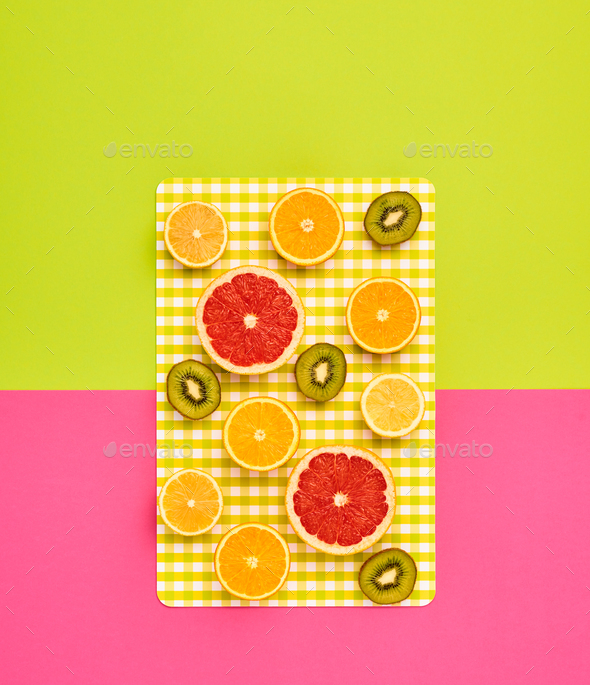 Fashion Summer Tropical fruit. Minimal Art Design - Stock Photo - Images