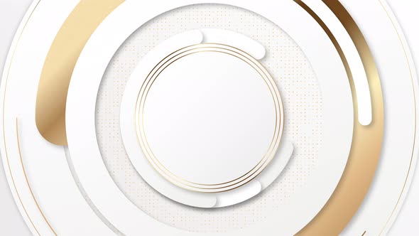 Luxury golden and white circles clean geometric abstract motion background. alt