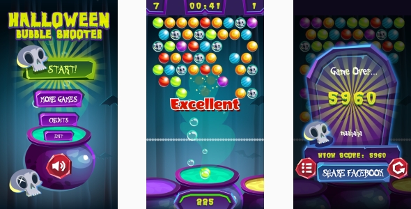Halloween Bubble Shooter - HTML5 Game, Mobile Version+AdMob!!! (Construct 3 | Construct 2 | Capx) - 27
