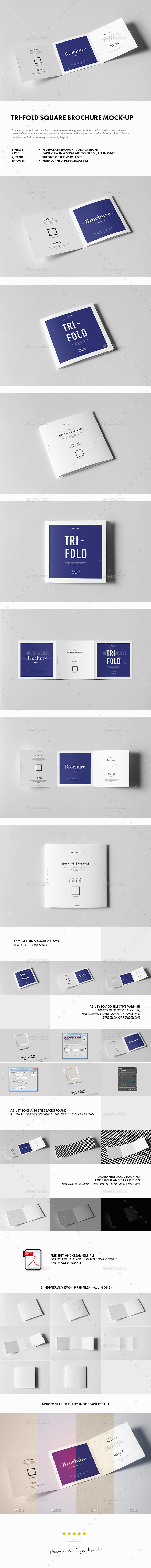 Tri-Fold Square Brochure Mock-up - Brochures Print