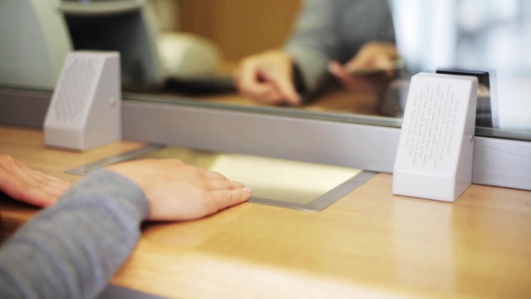 Clerk Counting Money And Customer At Bank Office, Stock Footage | VideoHive