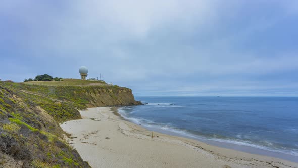 time lapse: far view of the pillar point in half moon bay, california alt