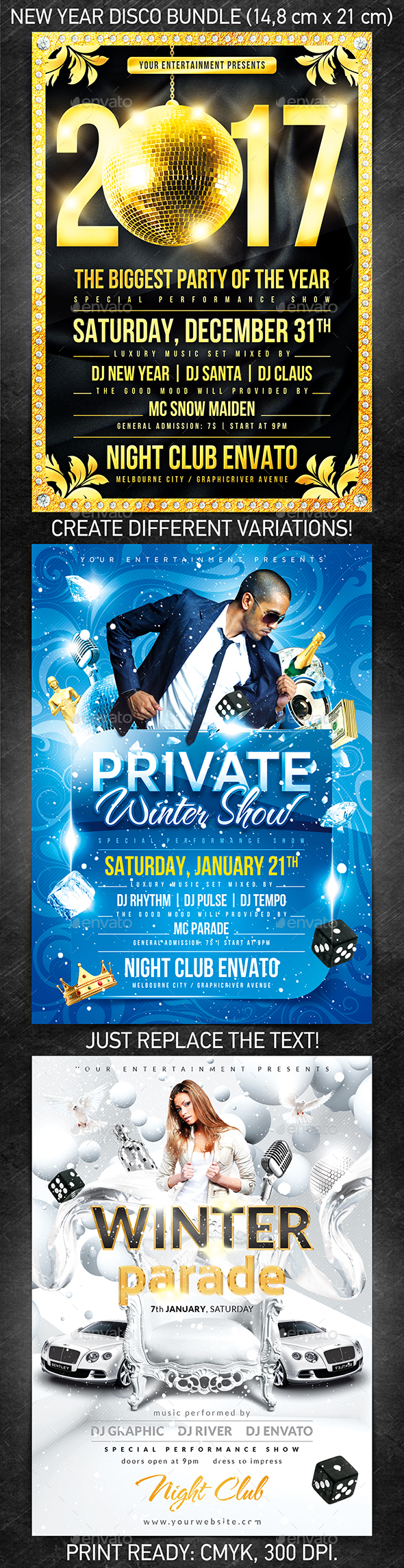 New Year Disco Flyer Bundle - Holidays Events